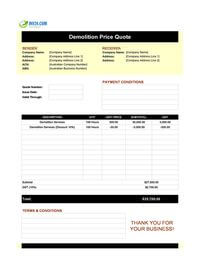 demolition quote template australia