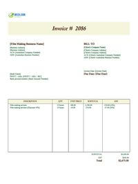 Filmmaking invoice template australia