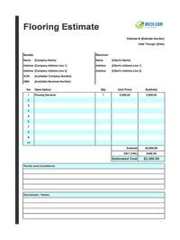 flooring estimate template australia