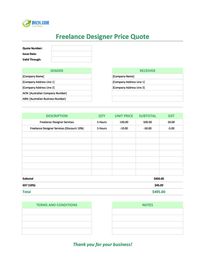 freelance designer quote template australia