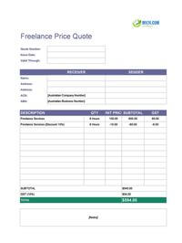 freelance quote template australia