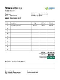 graphic design estimate template australia