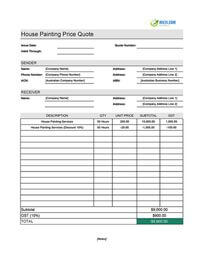 house painting quote template australia