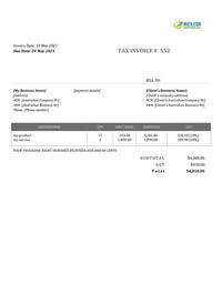 work invoice format australia