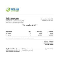 invoice template australia