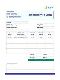 janitorial quote template australia