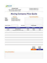 moving company quote template australia