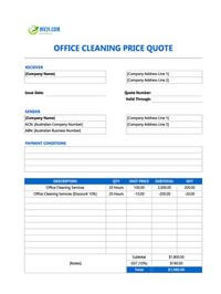office cleaning quote template australia