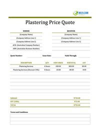 plastering quote template australia