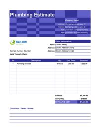 plumbing estimate template australia