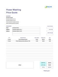 power washing quote template australia