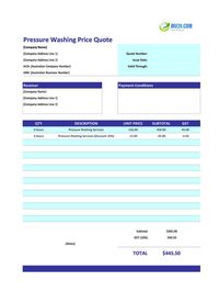 pressure washing quote template australia