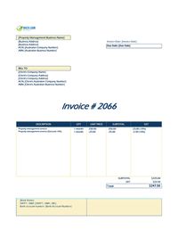 Property management invoice template australia