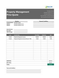 property management quote template australia