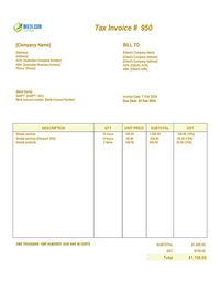simple tax invoice template Australia xls