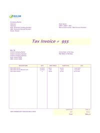 sole trader invoice template sheets Australia
