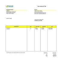 work standard invoice template australia