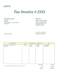 timesheet invoice template Australia
