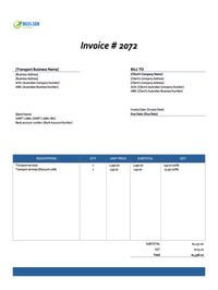 Transport invoice template australia