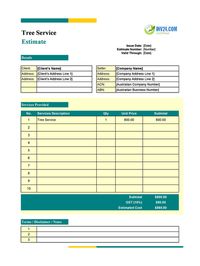 tree service estimate template australia