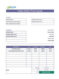 video editor quote template australia