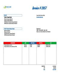 Video production invoice template australia