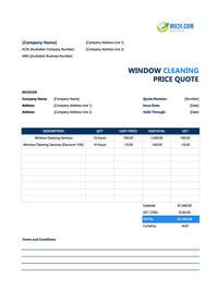 window cleaning quote template australia