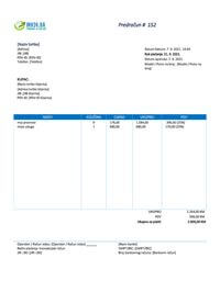 predračun (proforma račun) obrazac BiH Excel / Google Sheets