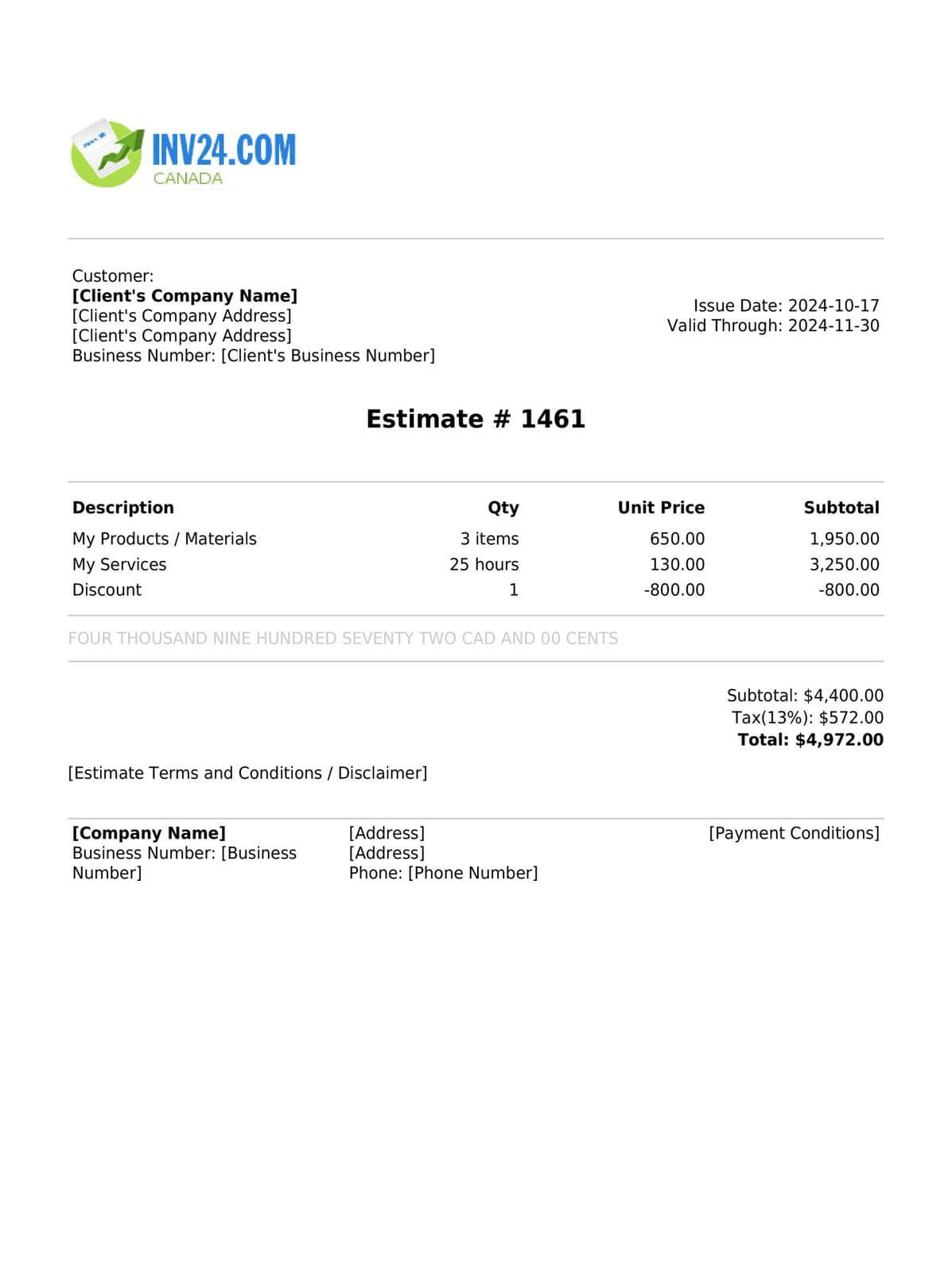 Free estimate maker for canada generate estimates online pdf 
