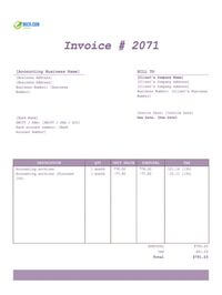 Accounting invoice template canada