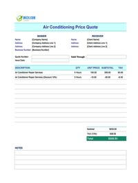 air conditioning quote template canada