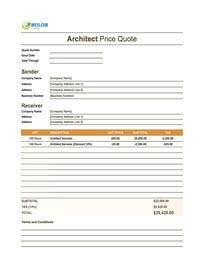 architect quote template canada