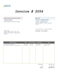 Architecture invoice template canada