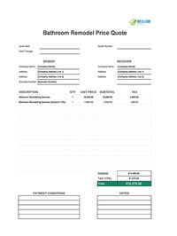 bathroom remodel quote template canada