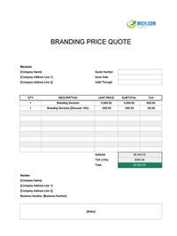 branding quote template canada