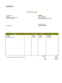 business quote template canada Excel / Google Sheets