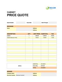 cabinet quote template canada