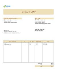 Cake invoice template canada