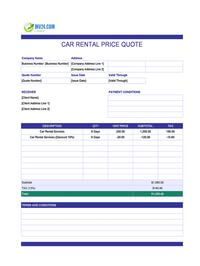 car rental quote template canada