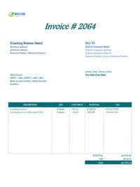 Coaching invoice template canada