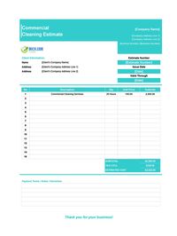 commercial cleaning estimate template canada