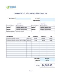 commercial cleaning quote template canada