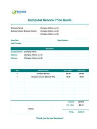 computer service quote template canada