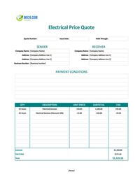 electrical quote template canada