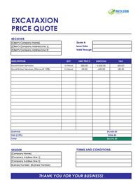 excavation quote template canada