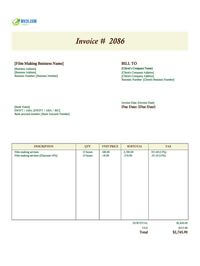 Filmmaking invoice template canada