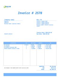 final invoice template Canada