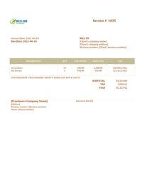 self employed invoice template canada word