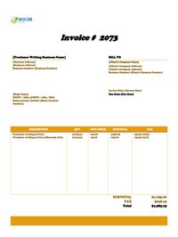 Freelance writing invoice template canada