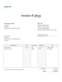 freight invoice template Canada
